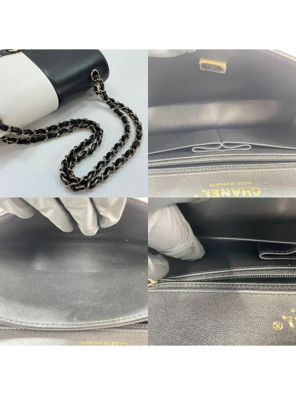 Chanel Shoulder Bag Bicolor Double Flap